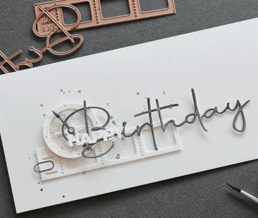 Mmao الحرفية المعادن قطع يموت قطع يموت قالب رسالة الديكور قصاصات ورقية الحرفية سكين قالب شفرة لكمة الإستنسل يموت