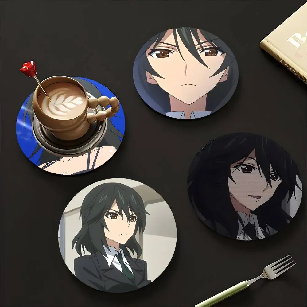 1pc Chifuyu Orimura Anime characters Wooden Coaster Colour Printing Cup Mat Home Desk Decoration Gifts