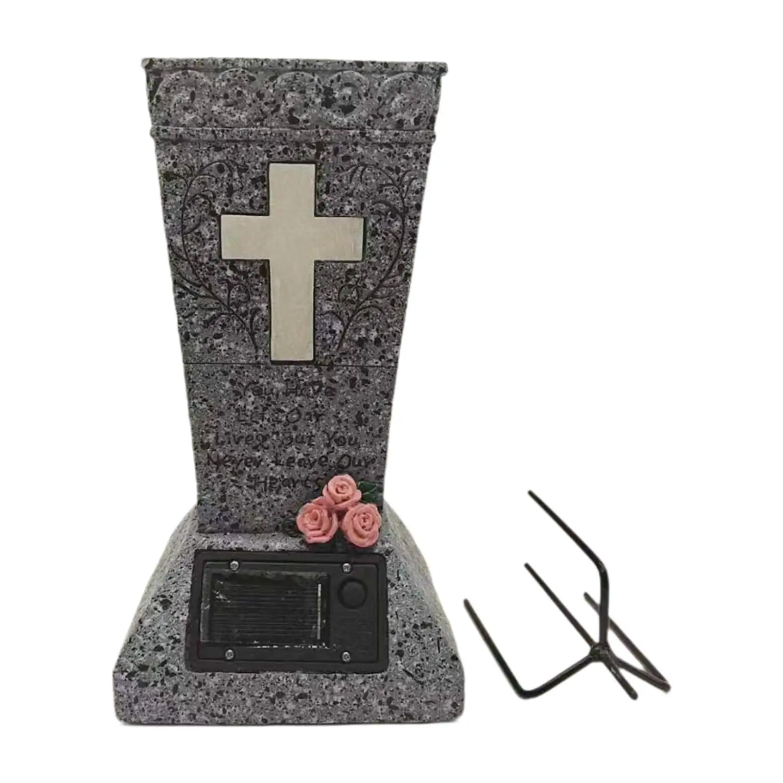 

Solar Cemetery Grave Vase with LED for Fresh/artificial Flowers Memorial Flower Holder Cemetery Grave Decoration Headstone Vase