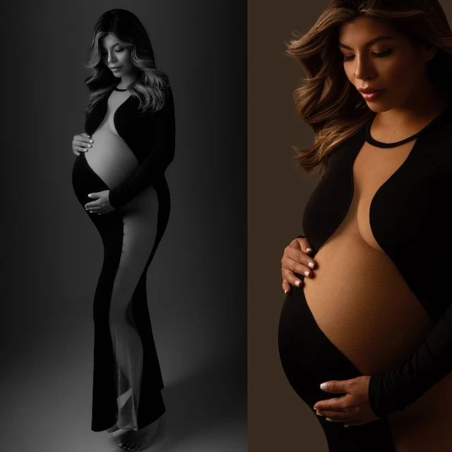 Black Sexy Maternity Dresses for Photo Shoot Photography Props Women Pregnancy Dress See Through Stretchable Long Maxi Dress AliExpress