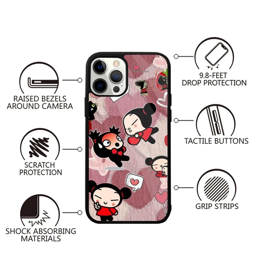 Cartoon P-Pucca Phone Case Strong Magnetic For IPhone 15,14,13,Pro,Max,Plus,11,12,Mini For Magsafe Wireless Charging