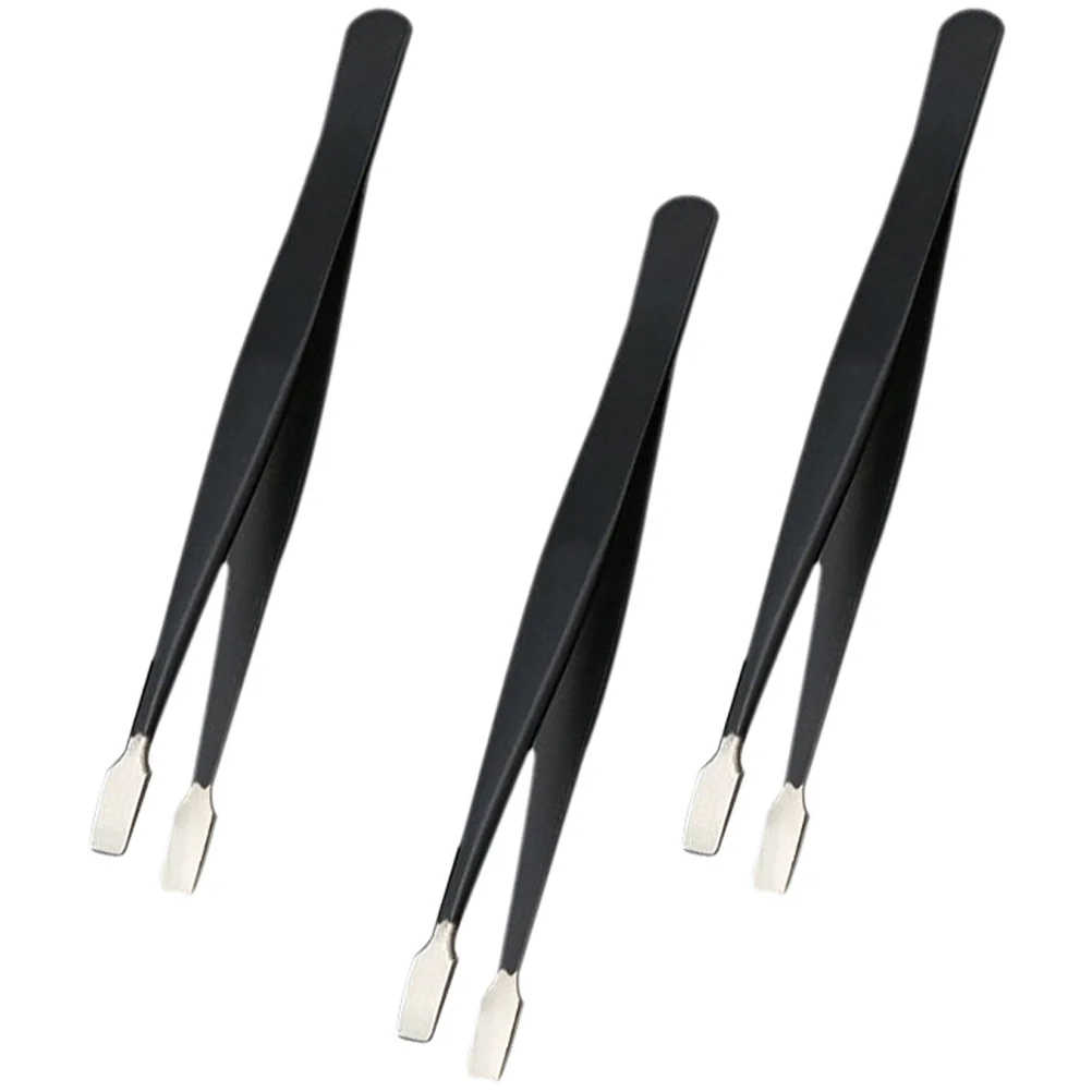 Pinzas para sellos de acero inoxidable, aplicador de pestañas, herramientas de joyería artesanal de precisión, herramienta recolectora de pestañas postizas, 3 uds.