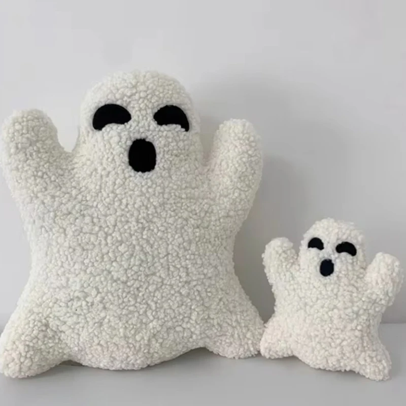 Halloween Ghost Pillow Plush Toy Ghost Throw Pillow Home Sofa Halloween Decorative Spooky Pillow Cute Ghost Shaped Ornament