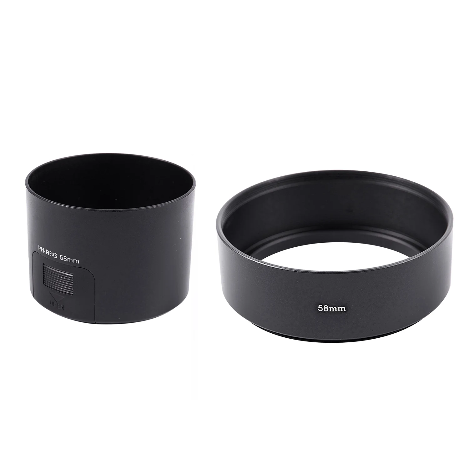 2 Pcs Black Lens Hood: 1 Pcs PH-RBG 58Mm Lens Hood, for Pentax SMCP-DA 55-300Mm F/4-5.8 ED & 1 Pcs 58Mm Mount Standard Metal