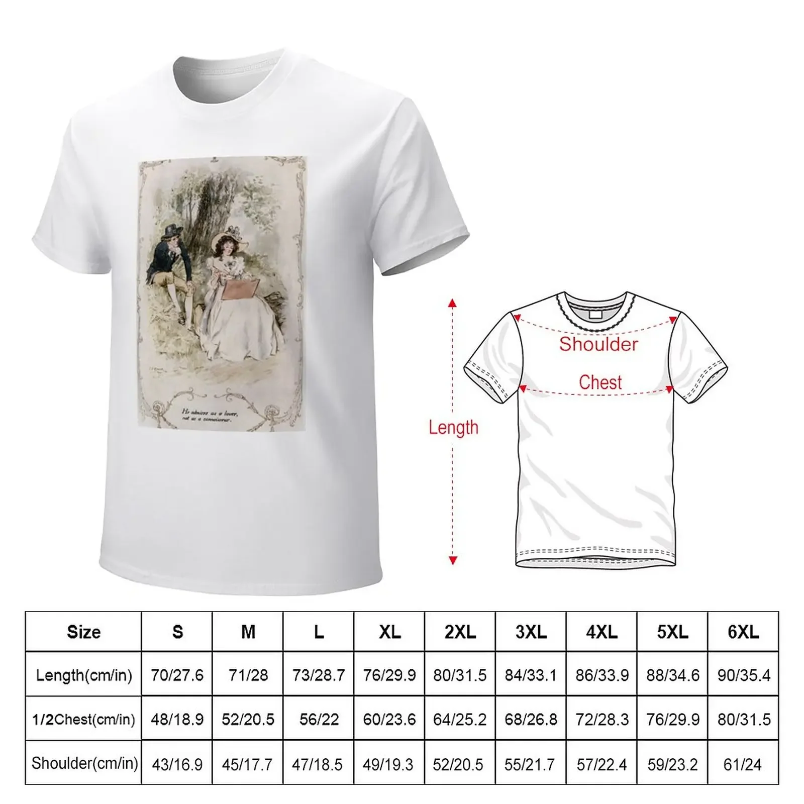 Charles Edmund Brock - Jane Austen Admiring Her Art T-Shirt oversized customs blacks mens vintage t shirts