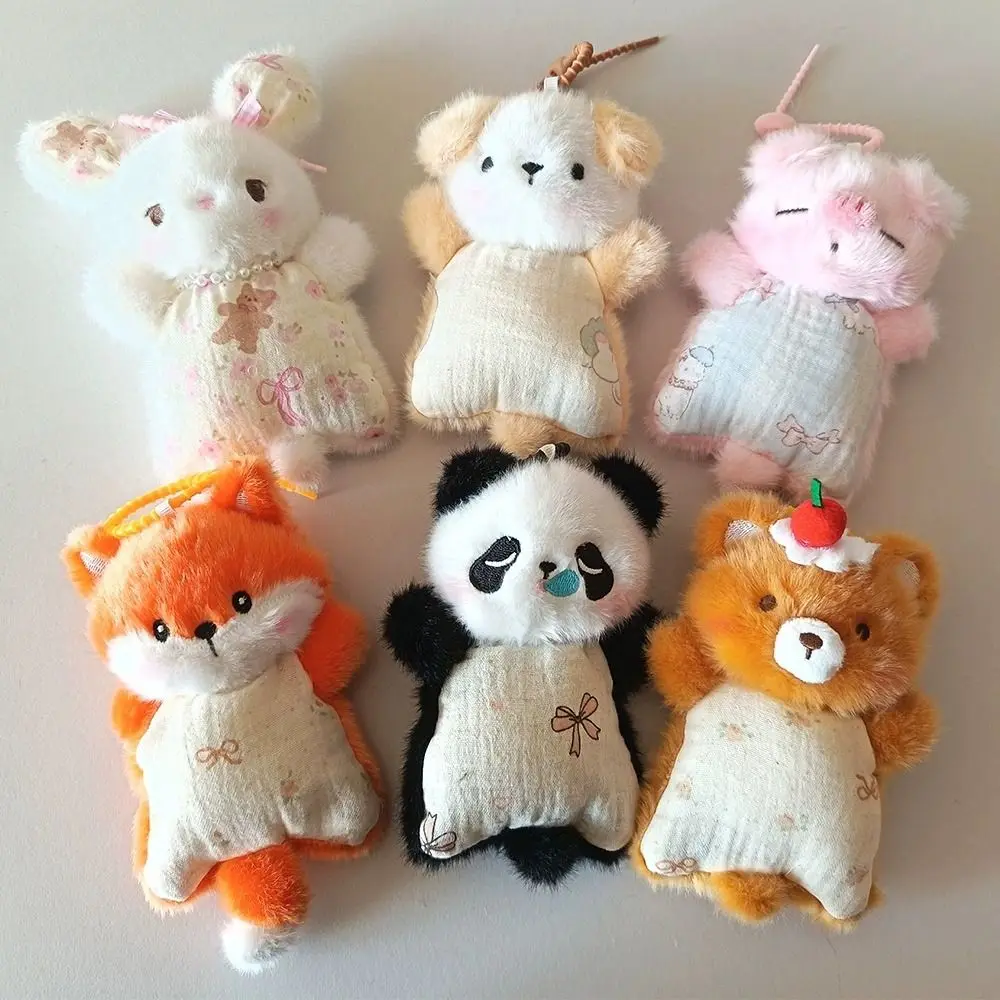Portable Mouse Wrist Pad Bean Bag Stuffed Animals Bear Dog Animal Pendant Multi-functional Panda Rabbit Keychain Backpack