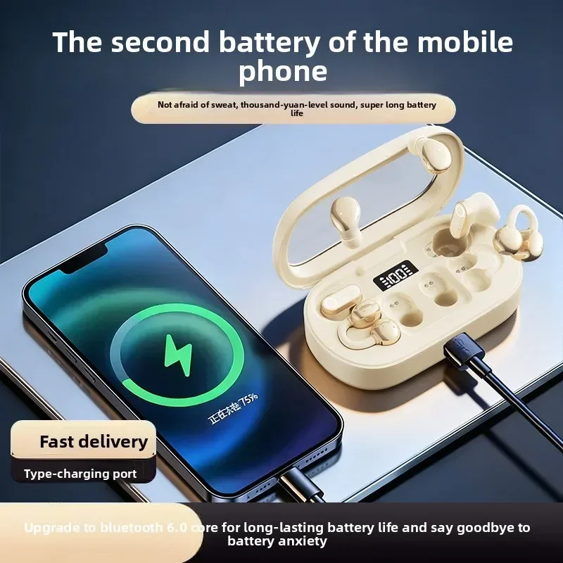 New Triple True Wireless Bluetooth Earbuds Three Pairs Super Long Battery Life Multi Scene Space Capsule Clip On Earphones
