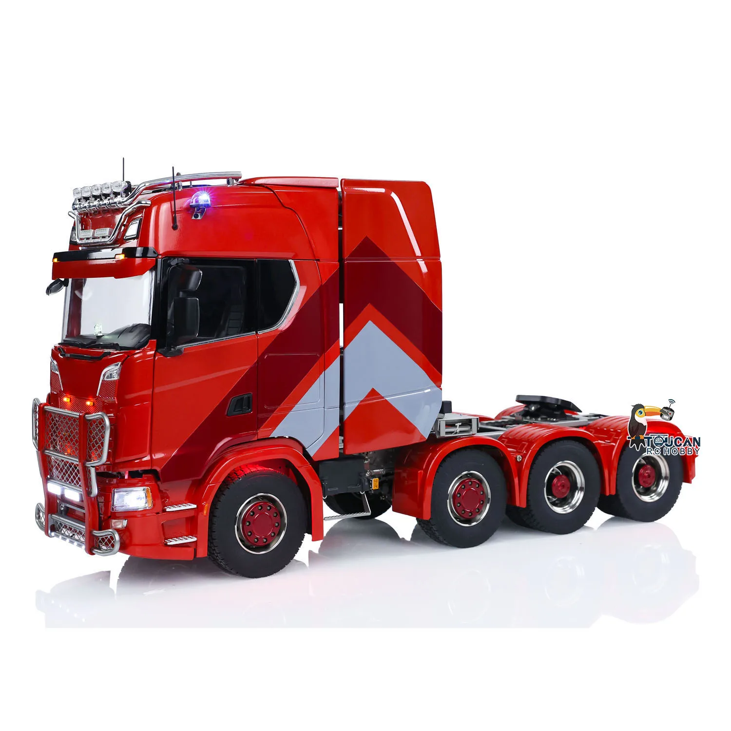 Juguete de Camión Tractor RC 770S a Escala 1:14, Chasis de Metal 8x8, Control Remoto, Diferencial con Bloqueo, 3 Velocidades, Suspensión de Cabina, Humo, Modelo ST8