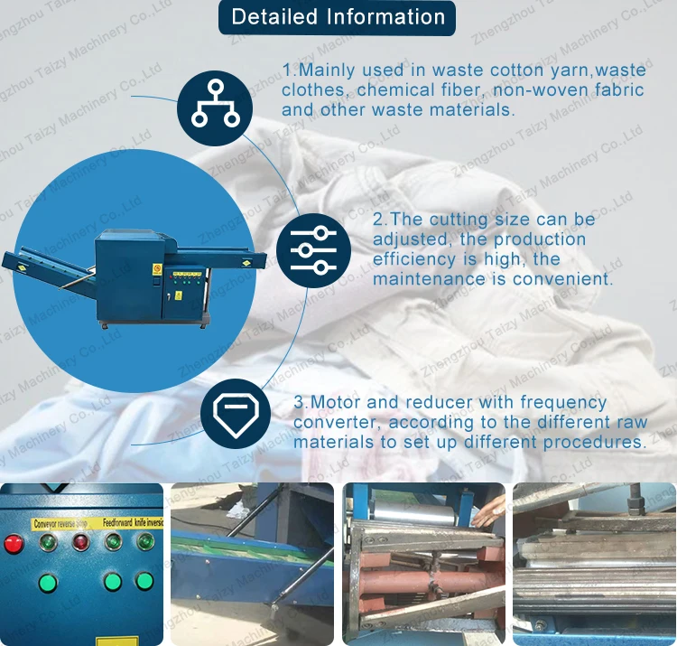 2025 Hot sell New Type Automatic Fibre Textile Cutting Machine Rag Cutter Machinery