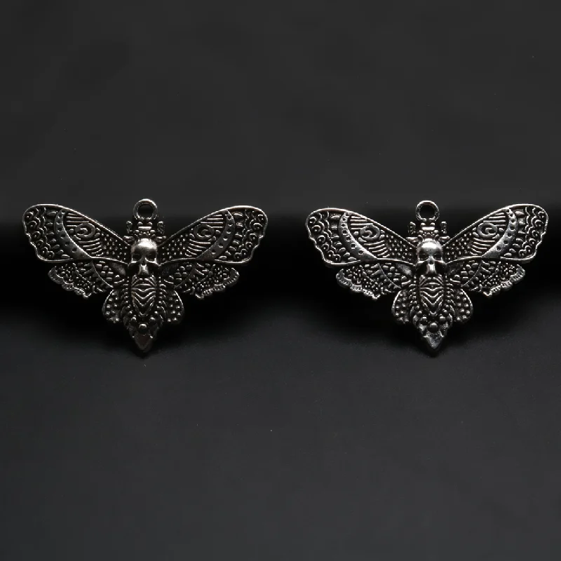 

8 шт. Посеребренная Бабочка череп подвеска из сплава панк ожерелье серьги металлические аксессуары Подвески «сделай сам» для изготовления ювелирных изделий