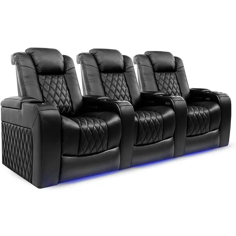 New Supplier Hot Selling Leisure Adjustable Top Grain Leather Electric Private Cinema Recliner Home Theater Sofa