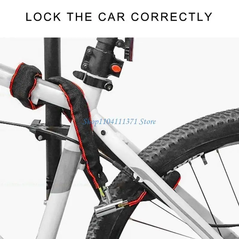 P9FC Bicycles Chain Lock for Motorcycle Electric Bike Bicycles Chain Lock, Heavy Duty Anti Theft Bike Chain Lock with 2