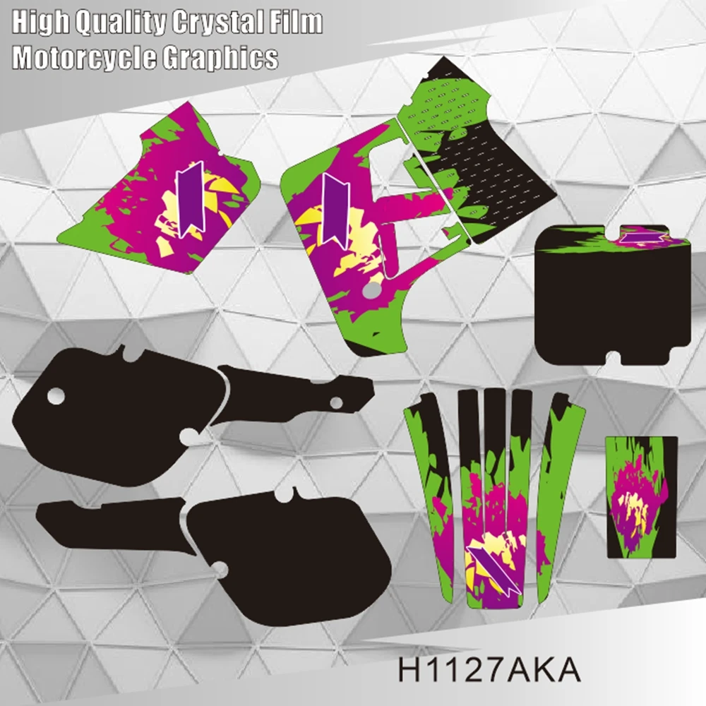 カワサキ-kx-125-kx125-1986-1987-グラフィックデカールステッカーオートバイ背景-h1127aka