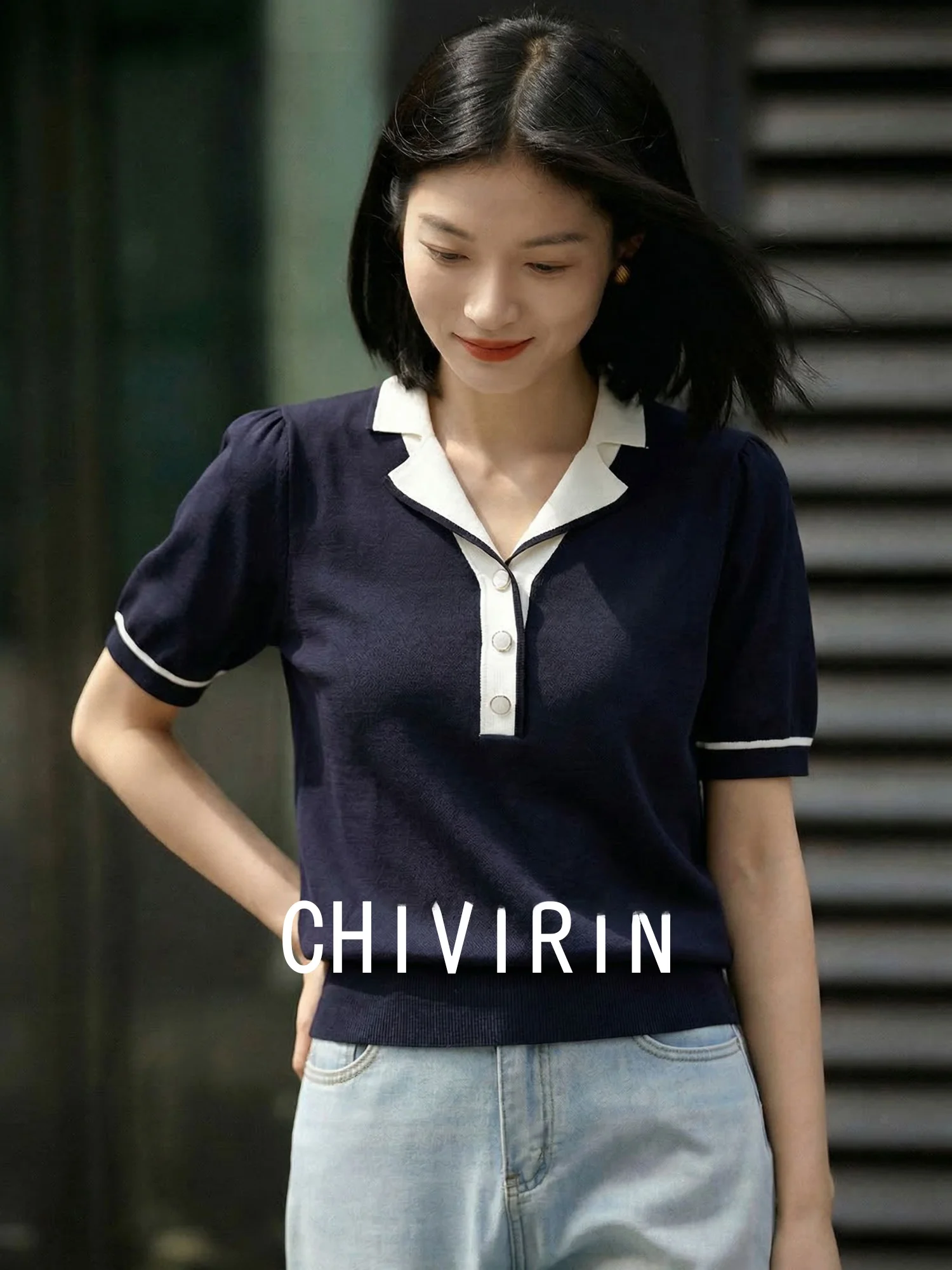 

Женская трикотажная футболка Chivirin с коротким рукавом, повседневная, приталенная, летняя, модная, комфортная, средней мягкости