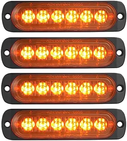 

AT-HAIHAN 4-Pack Amber LED Trailer Side Marker Lights – DOT Compliant, Waterproof, Surface Mount for Truck, RV, Van
