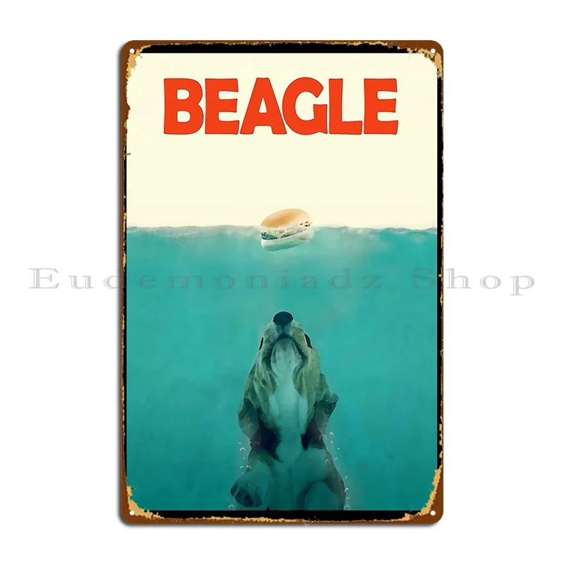 Beagle Jaws Art Board Print Metal Signs Classic Pub Rusty Club Printed Tin Sign Poster