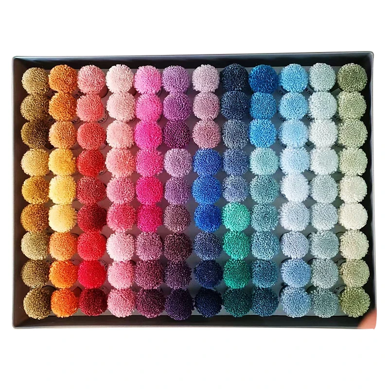 Premium quality wool colour reference system pom box yarn pom box color palette for hand tufted carpets