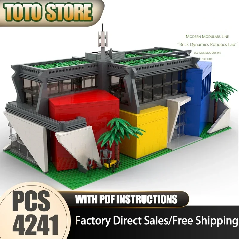 Moc Building Block Modular Dynamics Robotics Lab Model Technology Brick Assembly City Street View Toy Construction Holiday Gifts