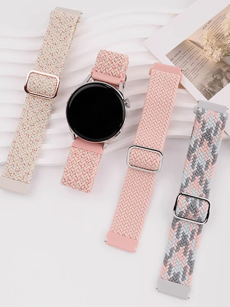 20mm/22mm Band For Samsung Galaxy Watch 5/5 pro 45mm/4/4 Classic 46mm 44mm 40mm Braided Solo loop bracelet Huawei GT 2e 3 Strap