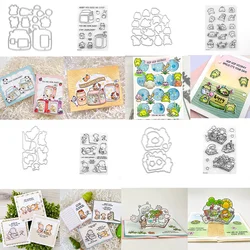 동물 번들 클리어 스탬프 및 금속 커팅 다이 2024 DIY 공예에 대한 새로운 카드 만들기 사진 앨범 스크랩북 장식