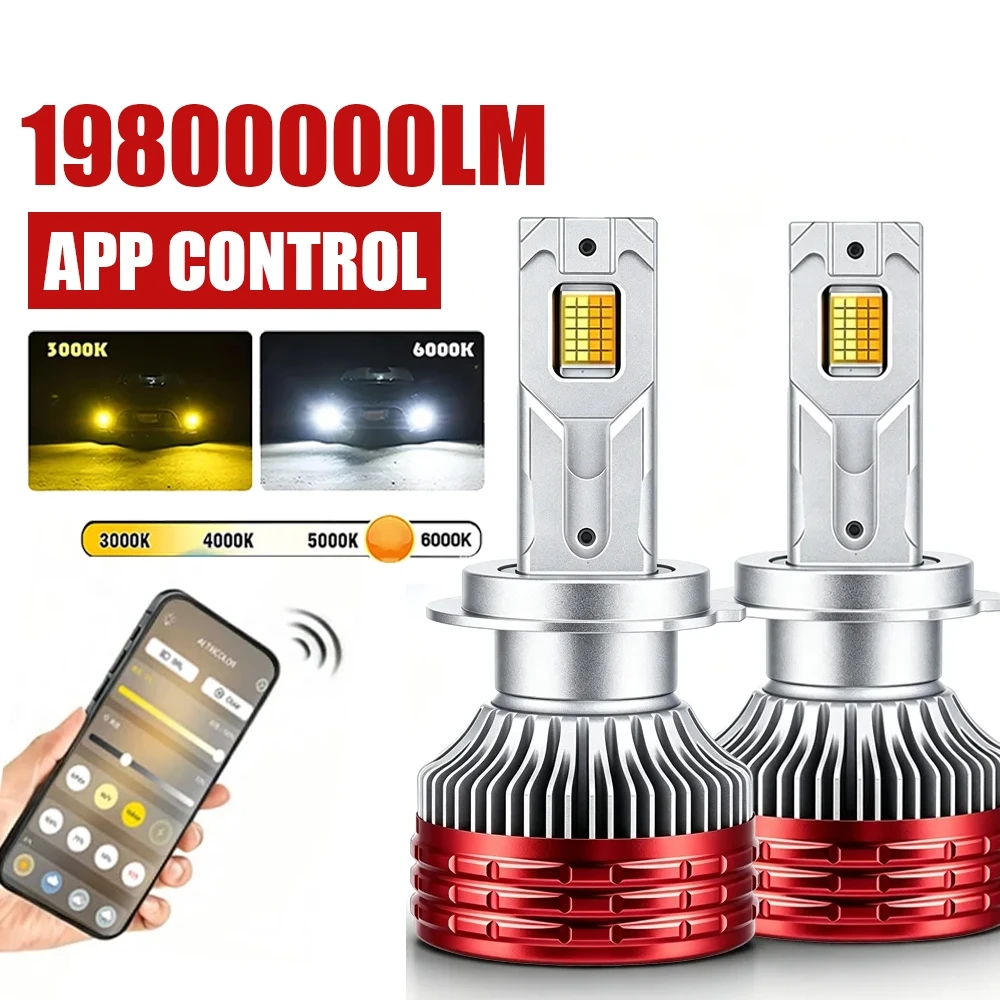H4 LED Headlight Bluetooth APP Control H7 Car Lights Canbus H1 H11 9005 9006 Automotivo Led Lights for Car Accessorie Auto Parts