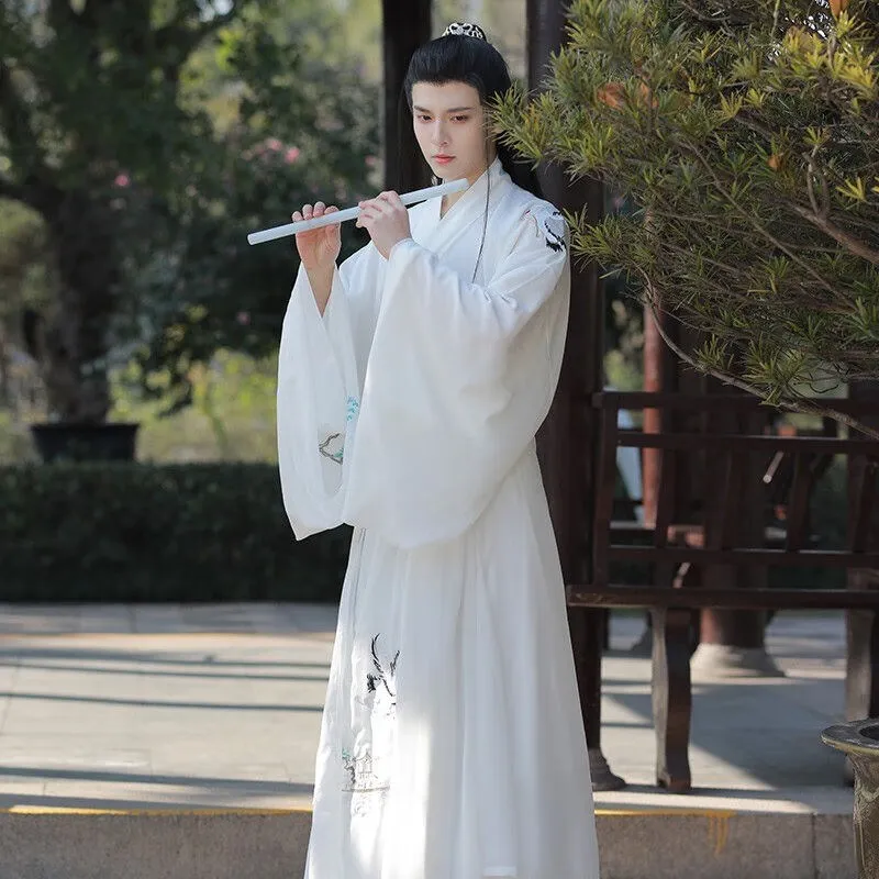 

Мужской ханьфу для выступлений, традиционная китайская одежда в стиле династий Тан и Сун, модный наряд для студентов