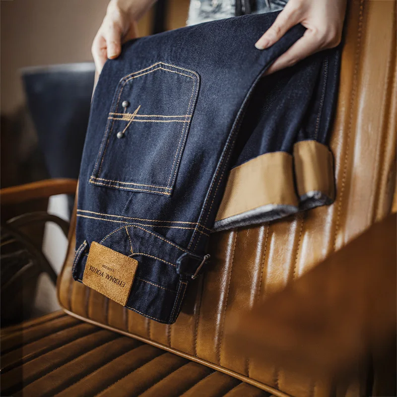 Women’s Vintage Loose Straight Leg Denim Jeans with Paris Buckle