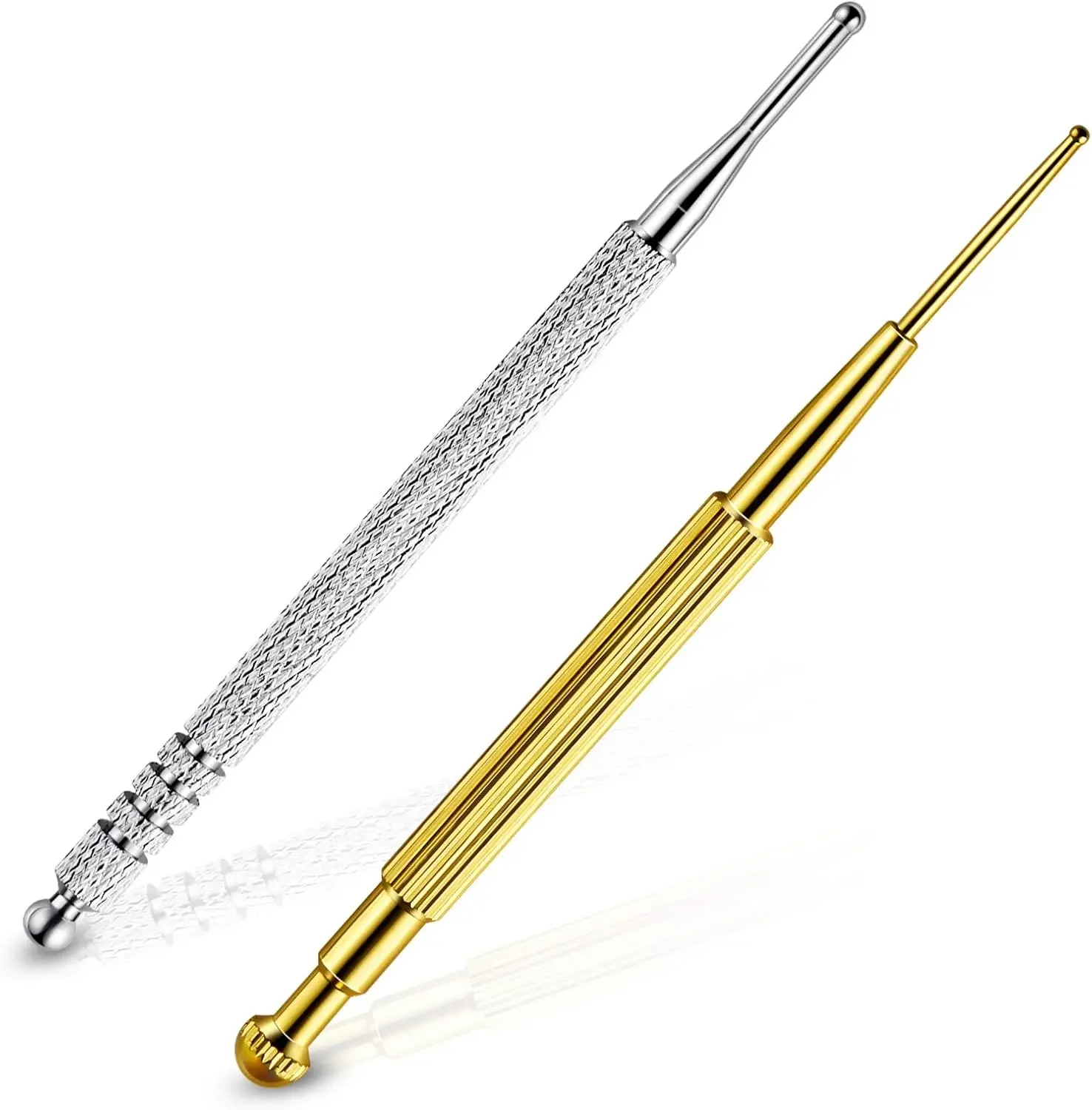Massage Tool Facial Reflexology Retractable Acupuncture Pen Double Headed Spring Ear Care Tool Point Probe Pen Massager for Face