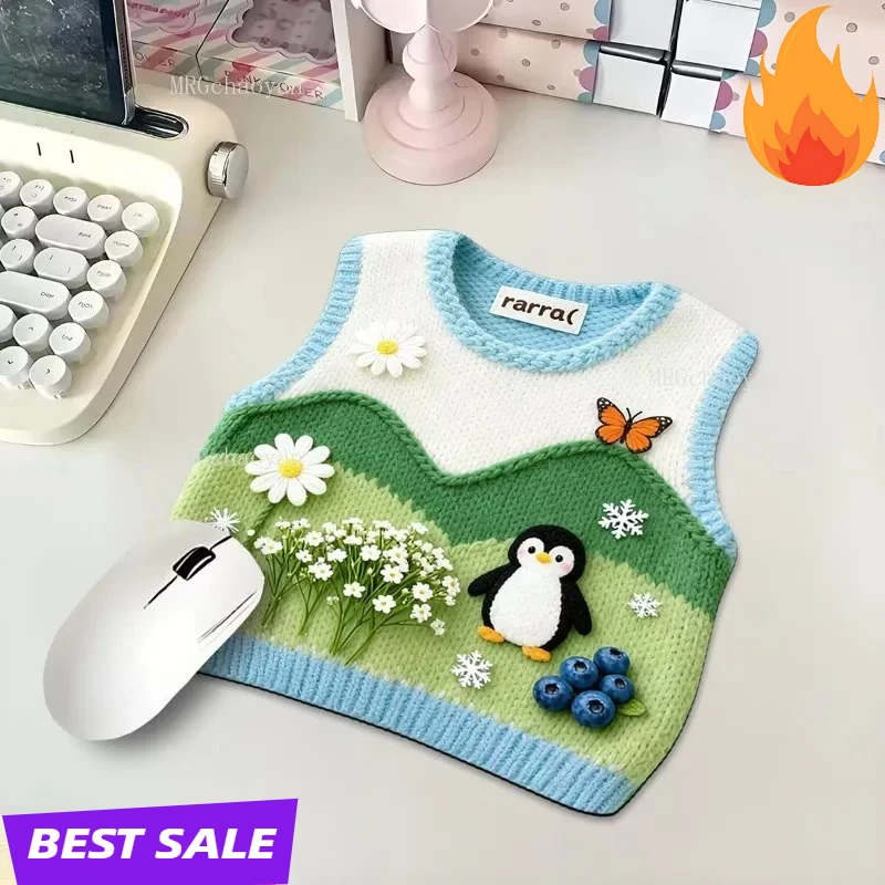 New Cute sweater printed pattern mouse pad Cartoon animal design computer desktop mat portable mousepad desktop decoration Green