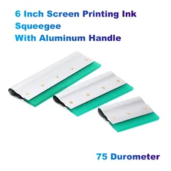 6 Inch Screen Printing Ink Squeegee With Aluminum Handle, 75 Durometer, Flat Squeegee for DIY Hand Printing, Flat Patterns