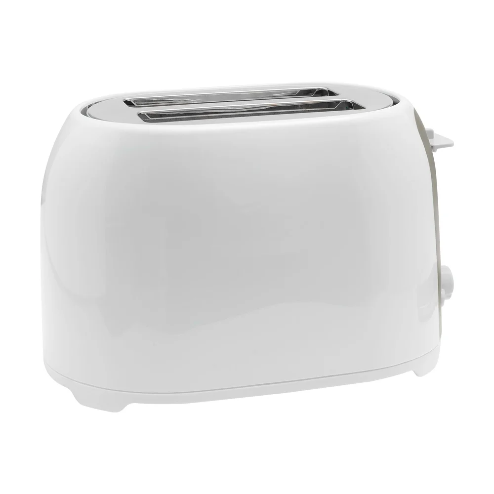 Pemanggang Roti Sentuhan Dingin 2 Potong Slot Ekstra Lebar 800W Kenop 6 Pengaturan Panduan Pemusatan Otomatis Pembungkus Kabel Baki Remah yang Mudah Dibersihkan