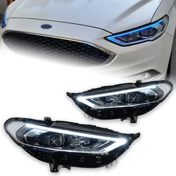 AKD Car Styling for Ford Fusion Headlights 2017-2020 Mondeo LED Headlight Dynamic Signal Animation DRL Bi Xenon Auto Accessories