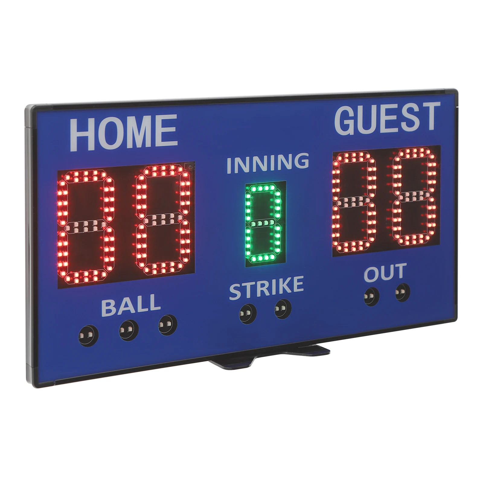 

Electronic Baseball Scoreboard, Blue ABS 5-Groups LED Digital Scoreboard, Remote Control Adjustable Brightness Score Display for Indoor Outdoor Baseball Competition