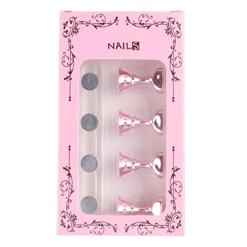 5 pezzi di scacchi Borad punte magnetiche per unghie pratica espositore set supporto per nail art in acrilico smalto gel UV che mostra scaffale per manicure
