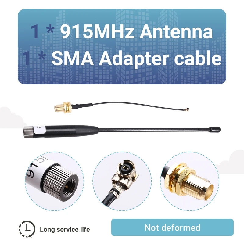 هوائي 915 ميجا هرتز 8Dbi كسب هوائي سوط ناعم طويل المدى مع كابل محول SMA، Omni SMA لـ Meshtastic