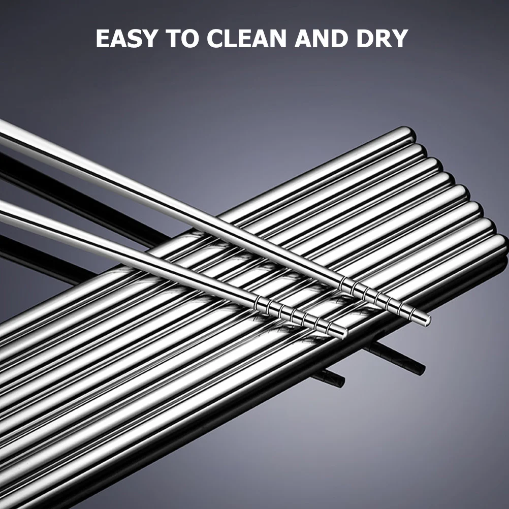 

5Pairs 304 Stainless Steel Extra Long Cooking Chopsticks Frying Noodle Hot Pot Metal Utensils Long Stainless Steel Chopsticks