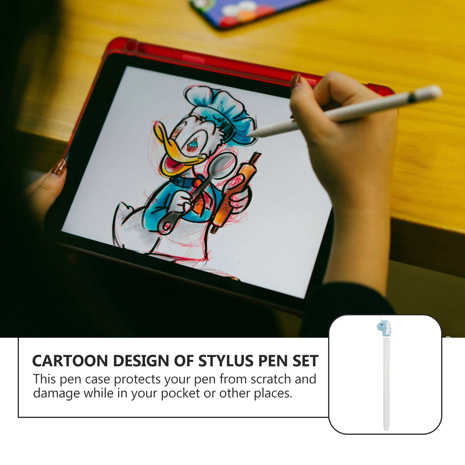 

1Pc Silicone Stylus Pen Cover Cartoon Protector for Pro Scratch Resistant Non Comfortable Grip Stylus Case