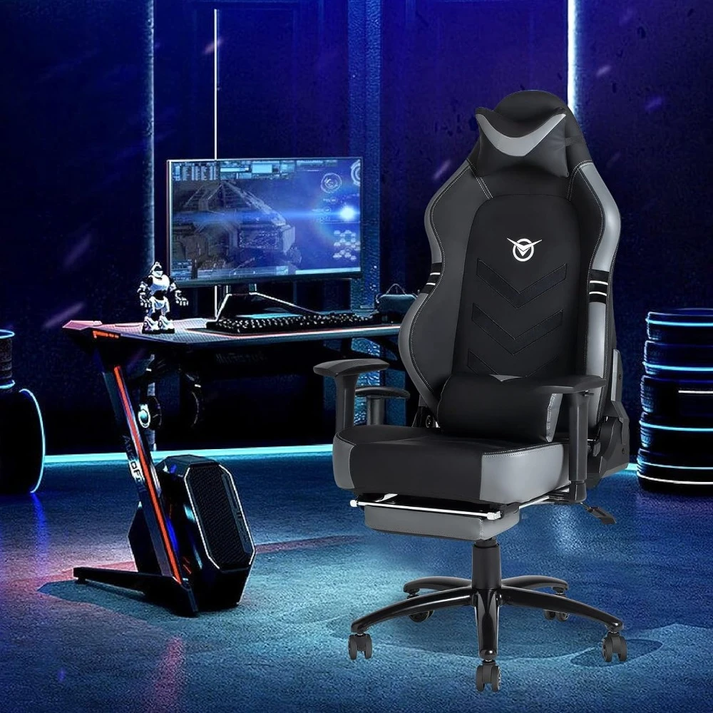 Big and Tall Gaming Chair With Footrest 350lbs-Racing Computer Gamer Chair Mobile 3D Armrest Furniture Design Armchair Office