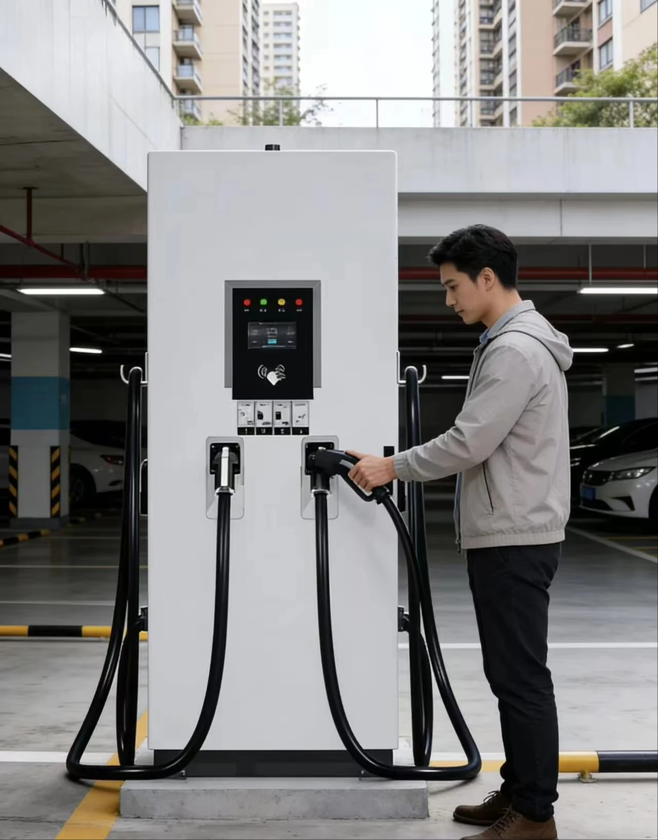 400kW Integrated DC EV Charger | 380V, 1000V/400A, ≥95% Efficiency, 550kg, IP54, Floor-Mounted for Commercial Use