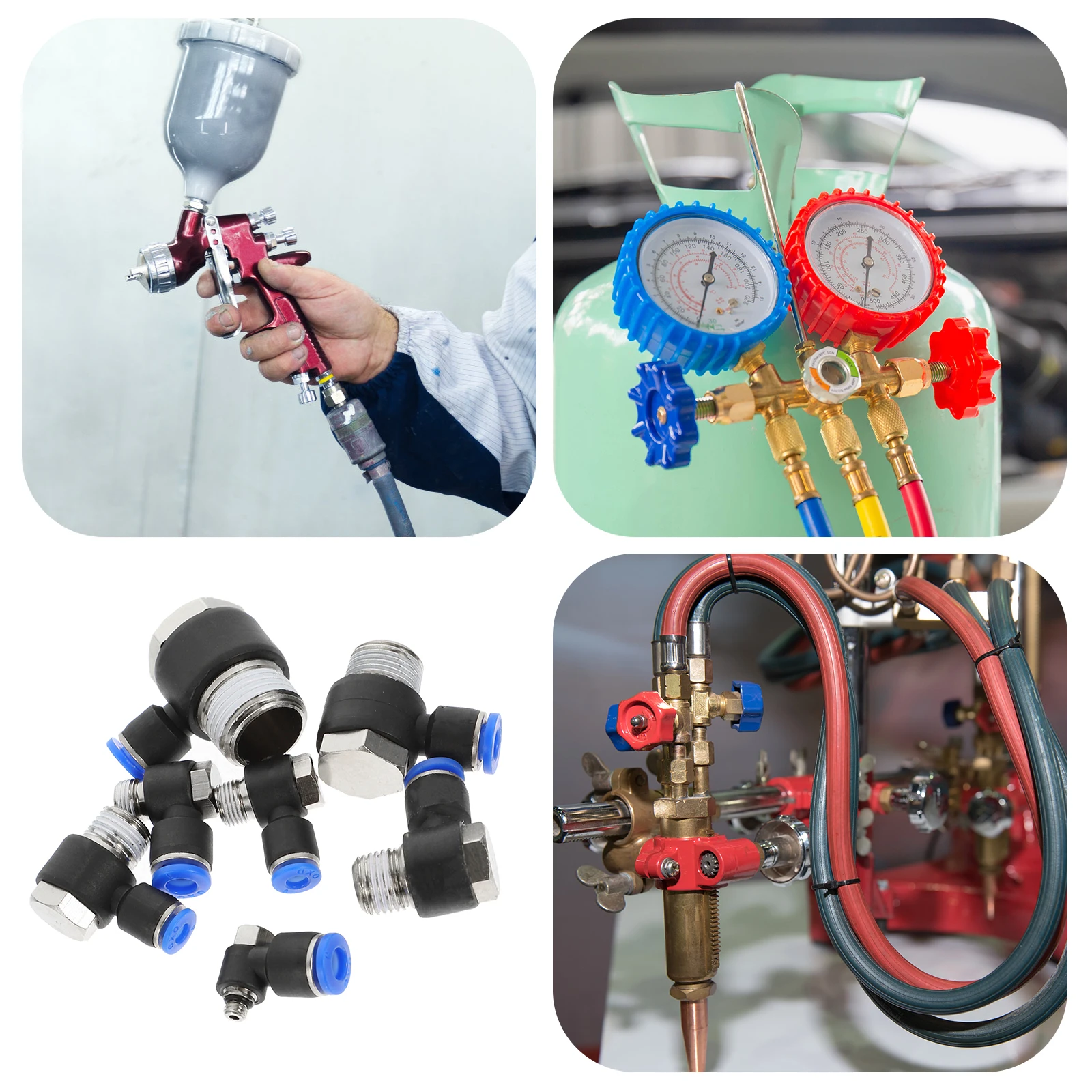 

7 Pcs Pneumatic Connector Fittings Coupler Air Hose Coupling Straight Connectors Airline Adapter