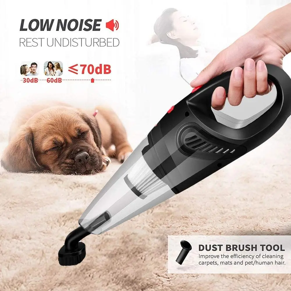 New Wireless Car Vacuum Cleaner Wet and Dry Rechargeable Handheld Vacuum with Multi-Nozzles 4000PA Dust Catcher for Car Home