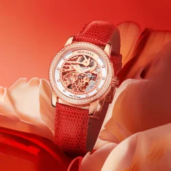 Orologio da donna Seagull Fashion Luxury zircone Skeleton orologio da polso meccanico automatico da donna Montre Femme muslimah