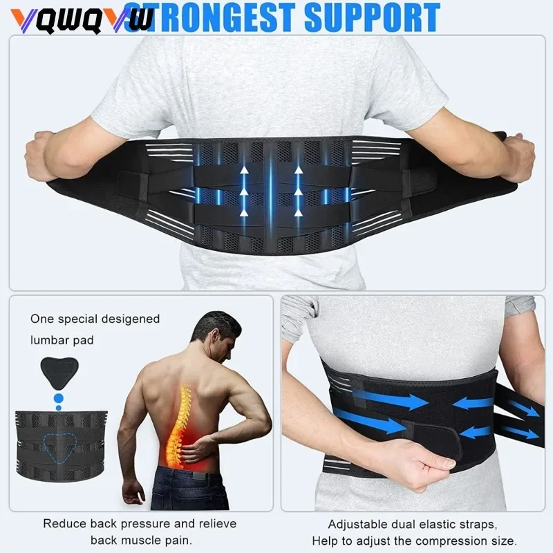 1Pcs Waist Brace Support Belt-Lumbar Support Back Brace Relieve Pain, Adjustable Support Straps-Lower Brace for Men & Women