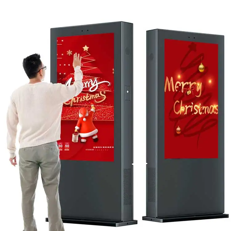 Floor standing IP65 Waterproof Totem lcd display screen outdoor advertising digital signage equipment