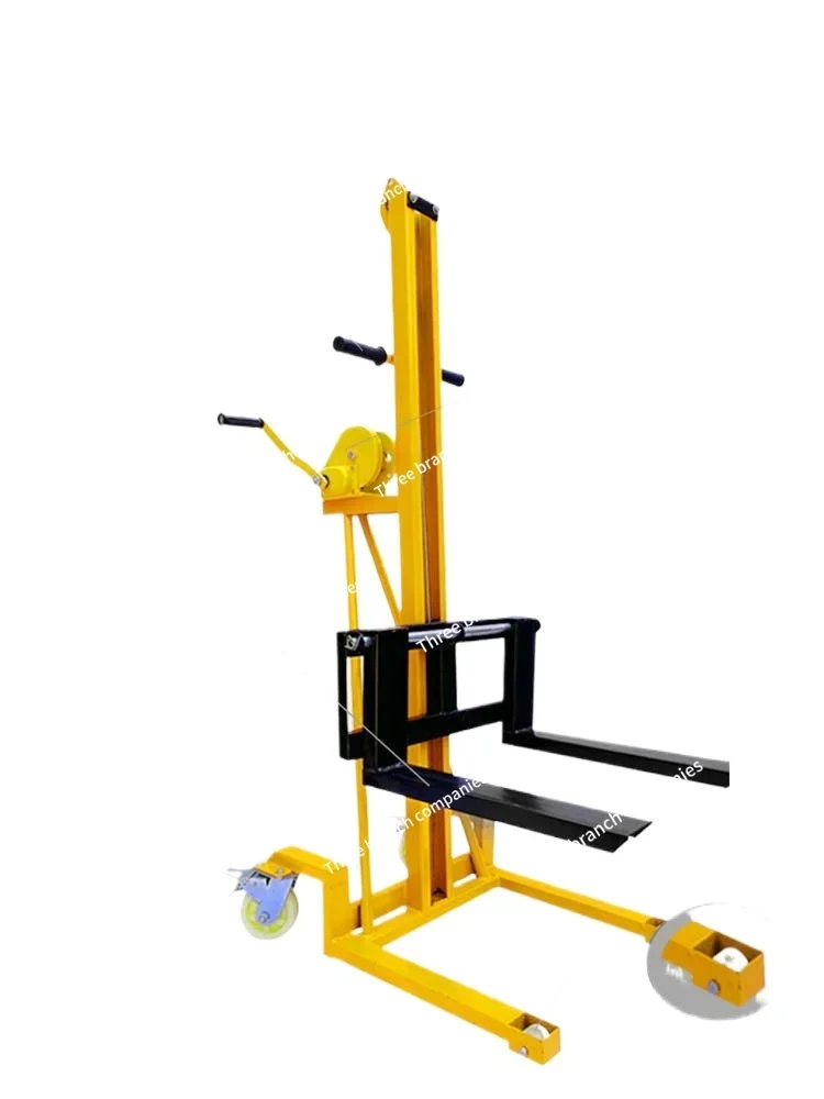 Manual Lightweight Small Forklift Portable Hand Lift Forklift Small Stacker Multi-Functional Handling Trucks