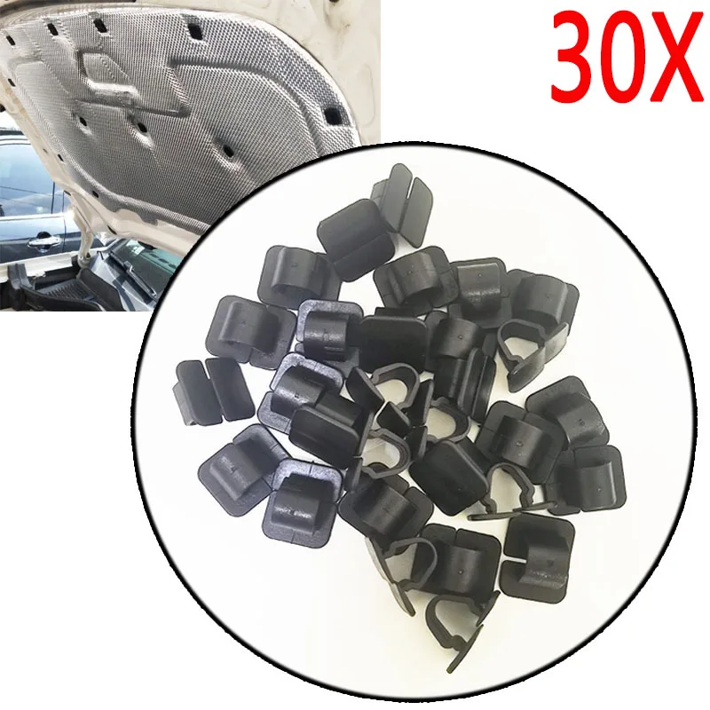 30pcs Car Hood Bonnet Insulation Clips Rivet Retainer 1H5863849A01C For Seat Altea Arosa Cordoba Ibiza Inca Leon Toledo