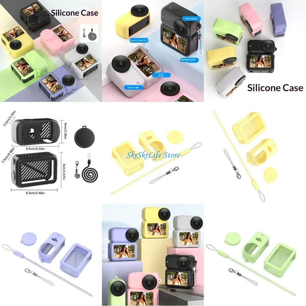 

E65E Ventilated Protective Case for Action Cameras with Silicone Material Lens Guard
