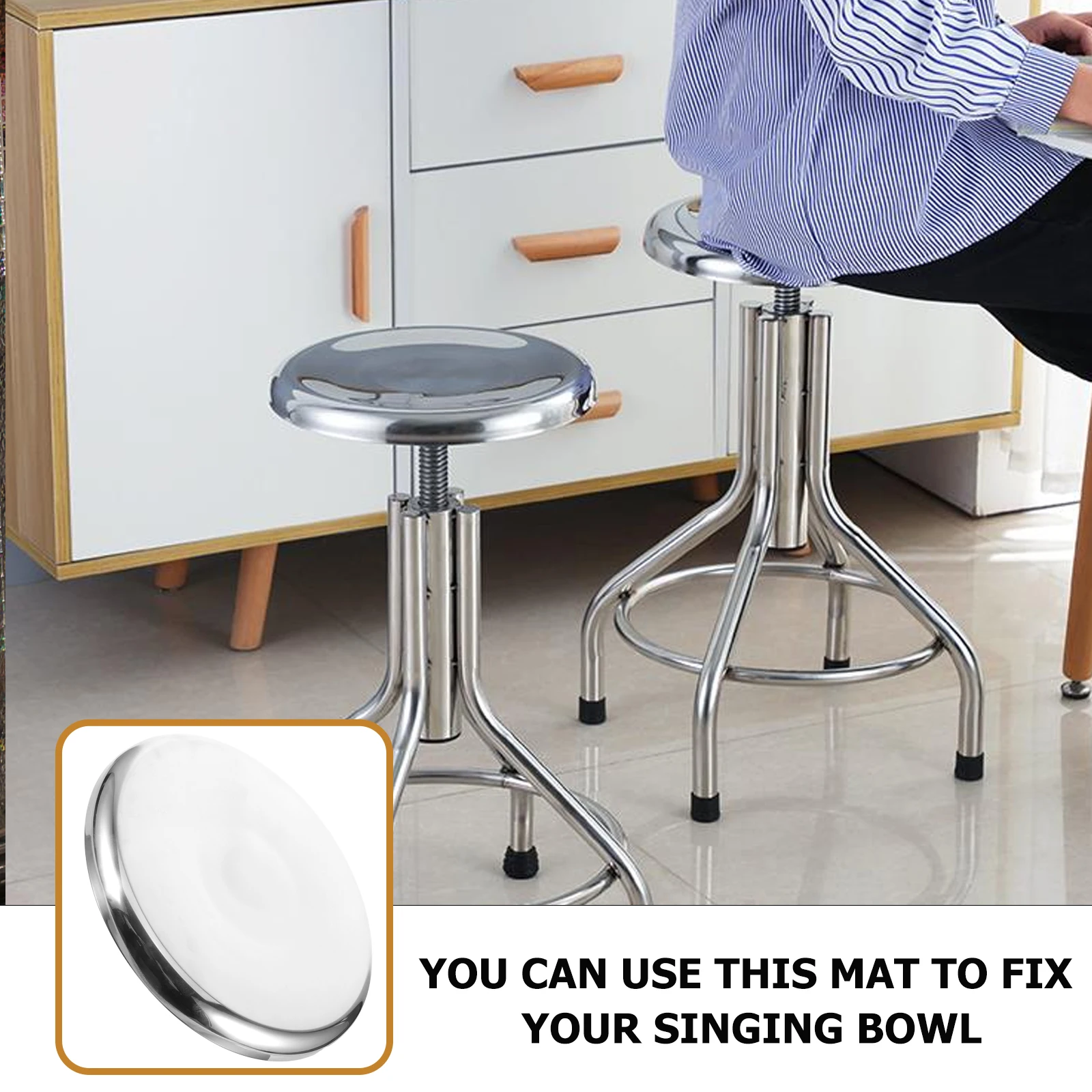

Thickened Stool Surface 29cm*1.2mm Stainless Steel Seat Replacement Canteen Bar Chair Metal Seating Part for Home Kitchen