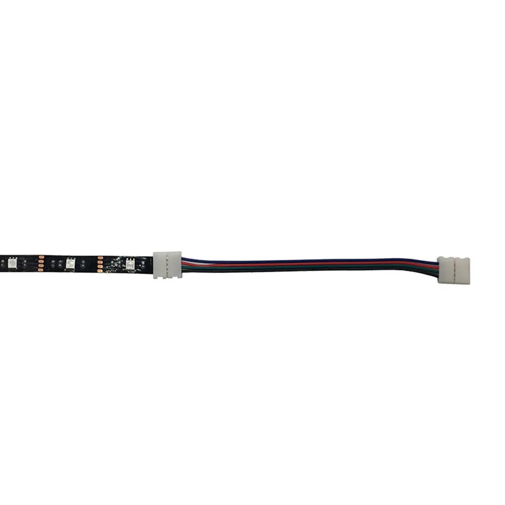 4Pcs Rgb LED Strip Connection Box 4 Pin Solderless for 5050 3528 5630 10Mm Wide Flexible Light Strip Extend Controller Power