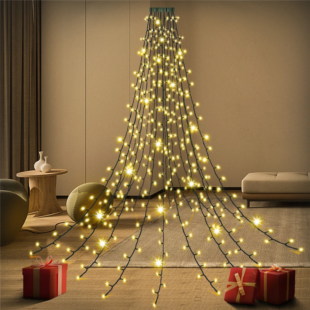 LED-Weihnachtslichterkette, 8 Beleuchtungsmodi, Lichterkette, Weihnachtsbeleuchtung für Urlaub, Zuhause, Party, Dekoration, drinnen und draußen, 400 LEDs – Detail 2